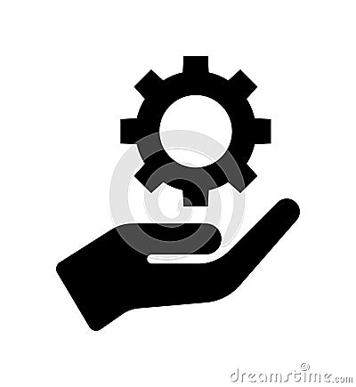 Gear in hand icon Vector Illustration