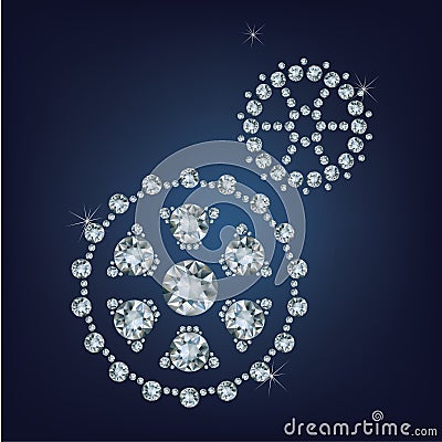 Gear icon made up a lot of diamonds Vector Illustration