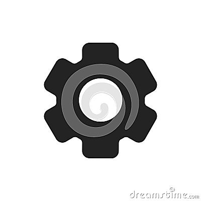 Gear icon. Setting icon. Wheelgear symbol. Web cogwheel simple illustration in vector flat Vector Illustration