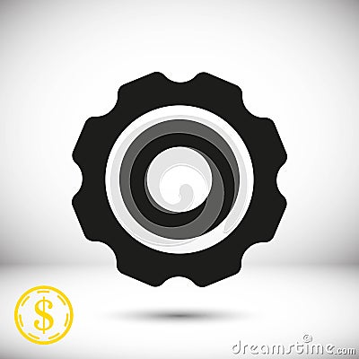 Gear icon stock vector illustration flat design Vector Illustration