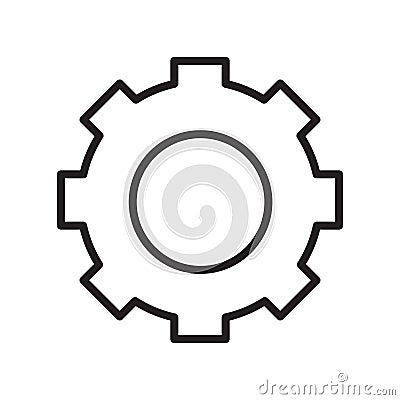 Gear icon vector sign and symbol isolated on white background, G Vector Illustration