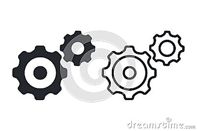 Gear Icon Vector Template, Flat Design Engineering Cogwheel. Business process icon, work mechanics. Development icon. Vector Illustration