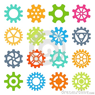 Gear icons isolated vector illustration. Vector Illustration