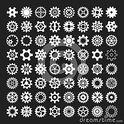 Gear icons isolated vector illustration. Vector Illustration