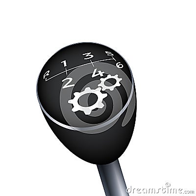 Gear Knob. Black Gearbox illustration. Mechanic car transmission. Vector illustraion Vector Illustration