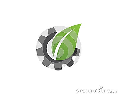 Gear leaf logo vector Vector Illustration