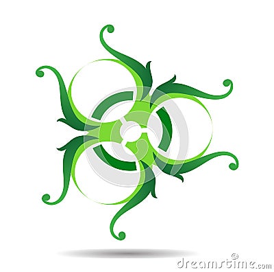 Gear Leaf, plant gear vector logo design Stock Photo