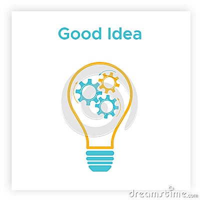 Gear lightbulb creative teamwork business concept Vector Illustration