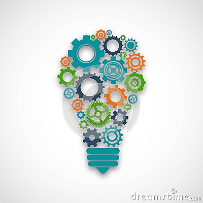 Gear Lightbulb Illustration Vector Illustration