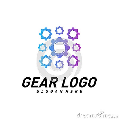 Gear logo Design Vector Template. Mechanic Icon Symbol. Colorful Icon Vector Illustration