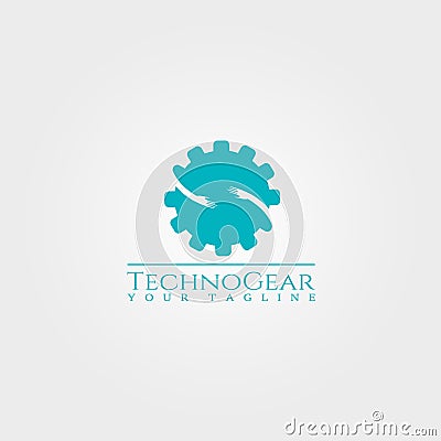 Gear logo template,technology vector design for business corporate,illustration element Vector Illustration