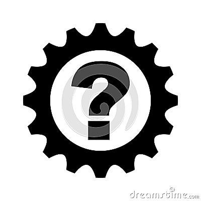 Gear machine with question icon Vector Illustration