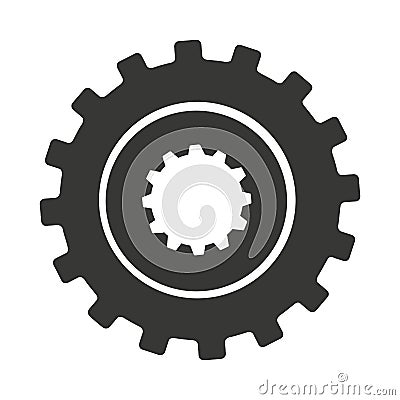 gear machine style isolated icon design Cartoon Illustration