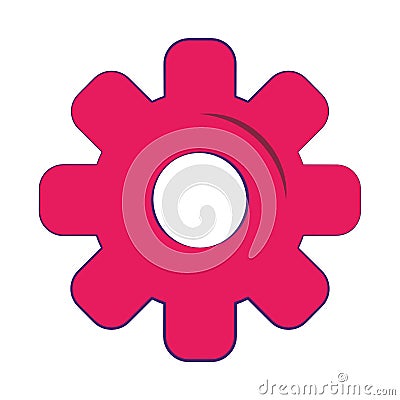 Gear machinery piece symbol isolated Vector Illustration