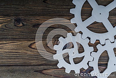 Gear mechanism background with copy space for design. Business concept idea Stock Photo