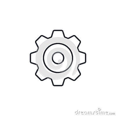 Gear, mechanism thin line icon. Linear vector symbol Vector Illustration