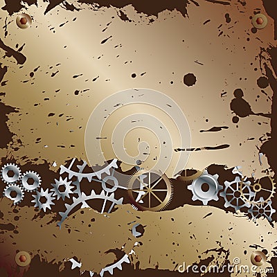 Gear mechanism of a watch or clock Vector Illustration