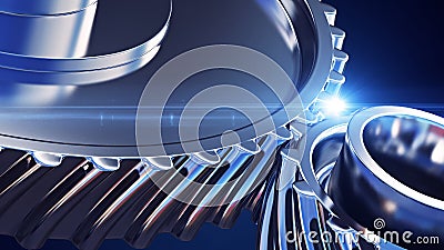 Gear metal wheels close-up Cartoon Illustration