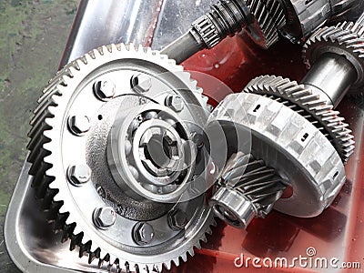 The Gear parts from car transmission Stock Photo