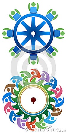 Gear people logo Vector Illustration