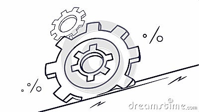 Gear with percentage sign, performance optimization focus. vector design Generative AI Vector Illustration