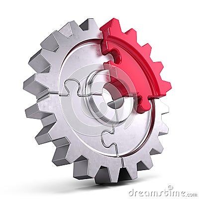 Gear puzzle - business teamwork and partnership concept Stock Photo