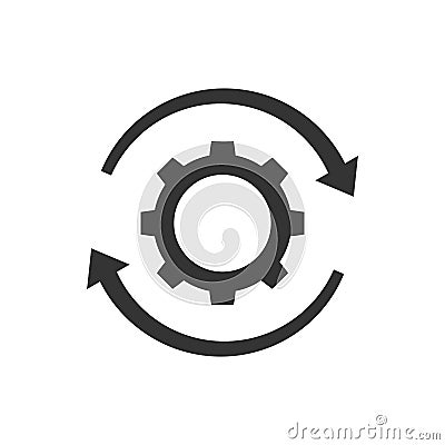 Gear rotation icon Vector Illustration