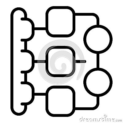 Gear scheme icon outline vector. Workflow process Vector Illustration