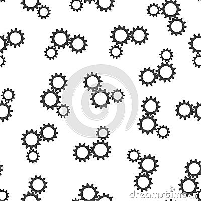 Gear seamless pattern background icon. Flat vector illustration. Vector Illustration