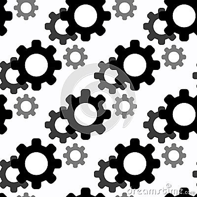 Gear seamless pattern. Vector illustration background Vector Illustration