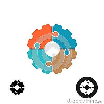 Gear shape puzzle logo or infographic base concept Vector Illustration