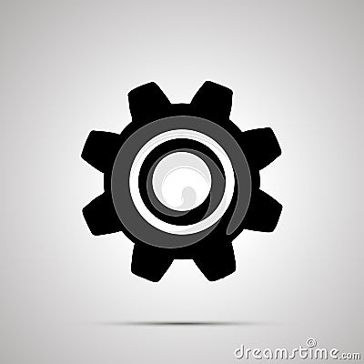 Gear silhouette, simple black settings icon Vector Illustration