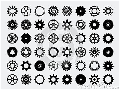 Gear Silhouettes Vector Illustration