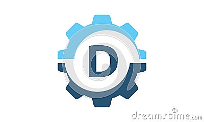 Gear Solution Logo Initial D Vector Illustration