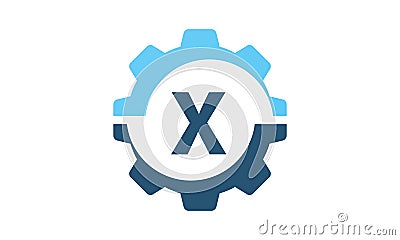 Gear Solution Logo Initial X Vector Illustration