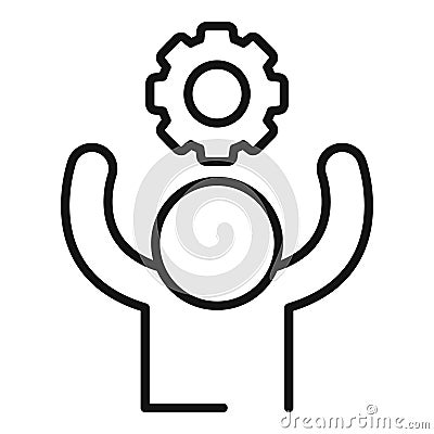 Gear sport run icon outline vector. Late work Vector Illustration