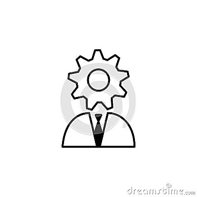 Gear, support, businessman icon on white background. Can be used for web, logo, mobile app, UI, UX Vector Illustration