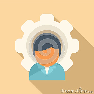 Gear support icon flat vector. Office service Stock Photo