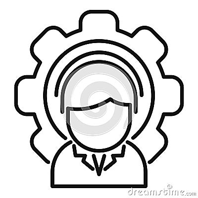 Gear support icon outline vector. Office service Stock Photo