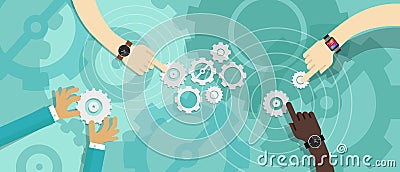 Gear team work collaboration Vector Illustration