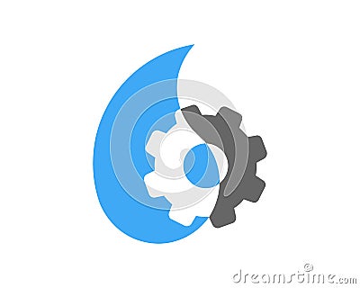 Gear Tool Water Icon Logo Design Element Vector Illustration