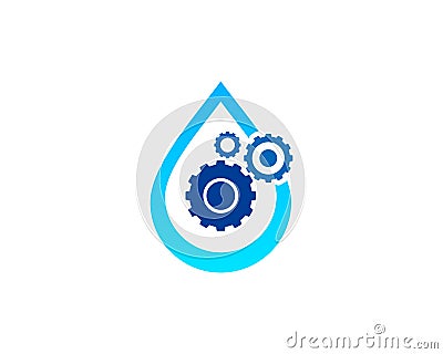 Gear Tool Water Icon Logo Design Element Vector Illustration