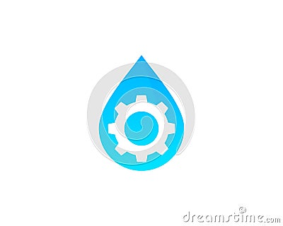 Gear Tool Water Icon Logo Design Element Vector Illustration