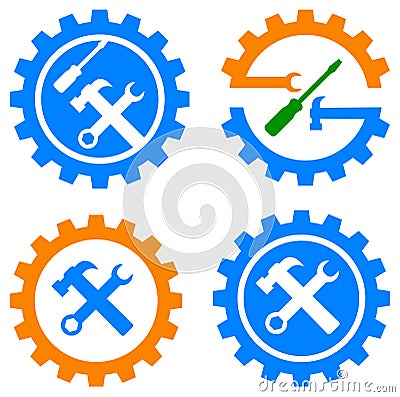 Gear and tools logo Vector Illustration