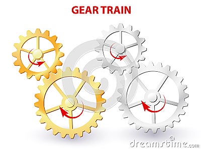 Gear train Vector Illustration