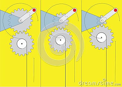 Gear transmission Vector Illustration