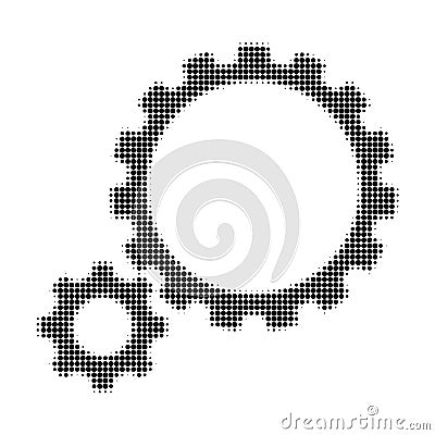 Gear Transmission Halftone Dotted Icon Vector Illustration