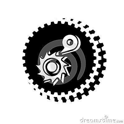 Gear transmission with up and down speed. Gearbox rotation. The principle of movement and conjugation. Precision transmission Vector Illustration
