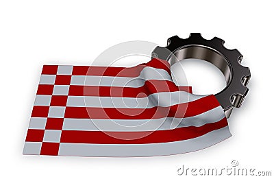 Gear wheel and flag of bremen Stock Photo