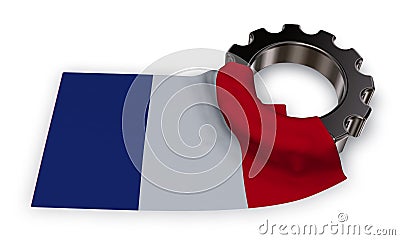 Gear wheel and flag of france Stock Photo
